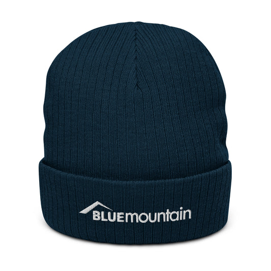 Blue Mountain Ribbed Knit Beanie